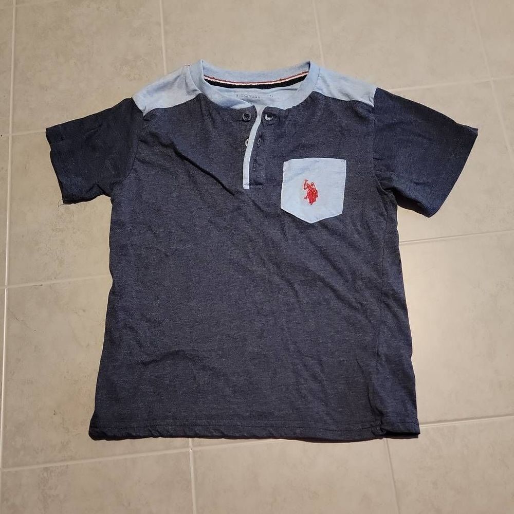 U.S. Polo Assn Boys Short Sleeve Blue Top Size XL 7